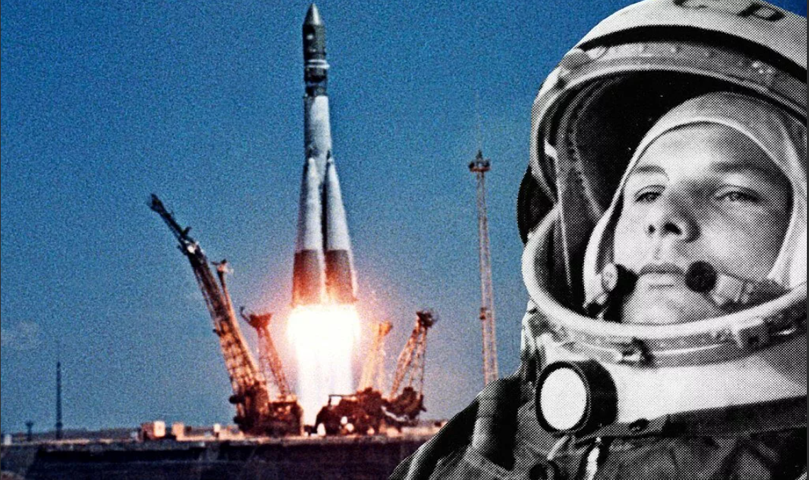 Первый полет человека в космос видео. Космический корабль Восток Юрия Гагарина 1961. Космический корабль Гагарина Восток 1. 1961 Полет ю.а Гагарина в космос.